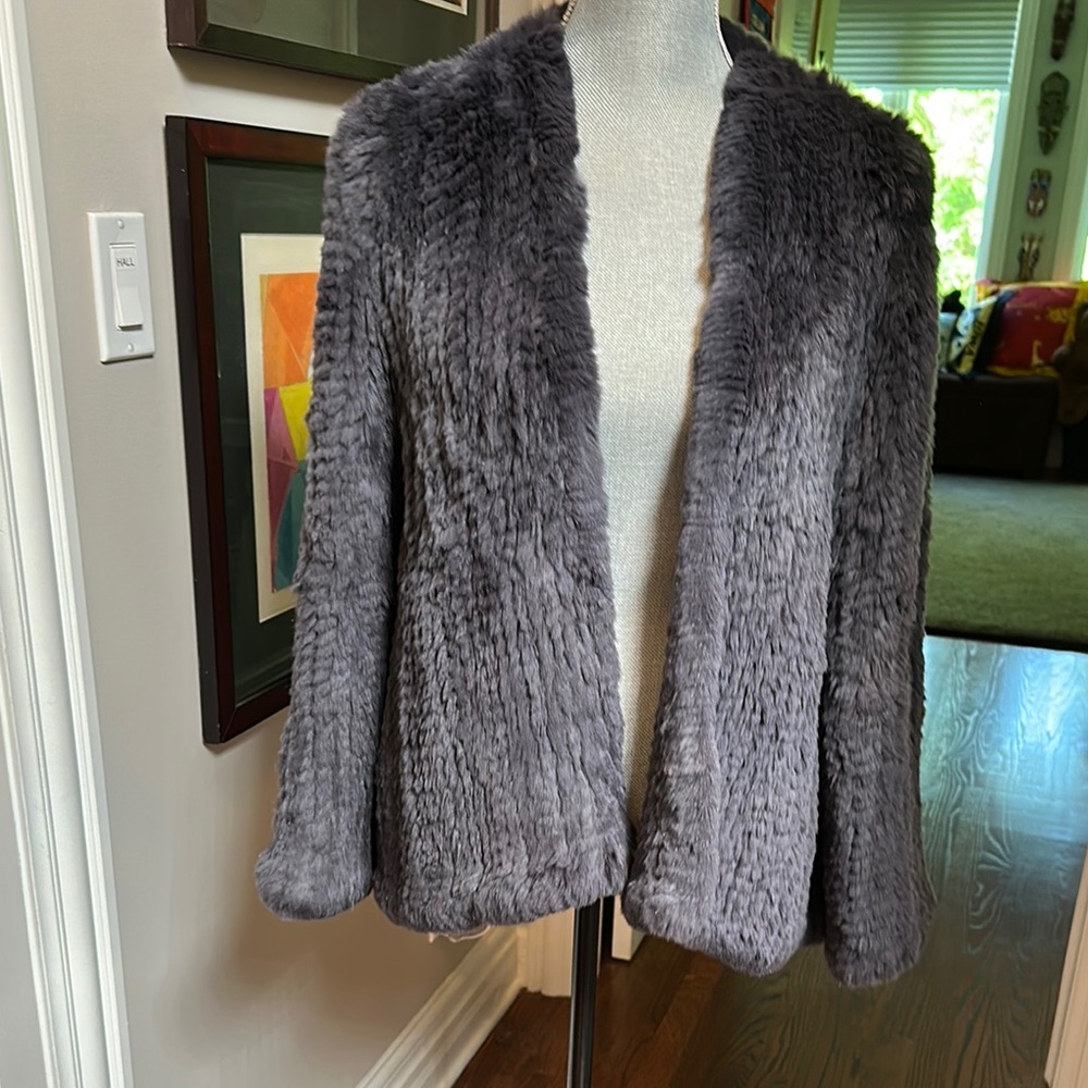 Gray Dyed Rabbit Fur Coat from Neiman Marcus